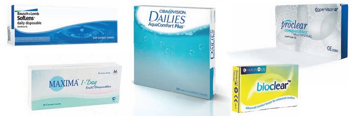 Контактные линзы — Soflens Daily Disposables, MAXIMA 1 Day, DAILIES AquaComfort Plus, Proclear, ClearLux Bio
